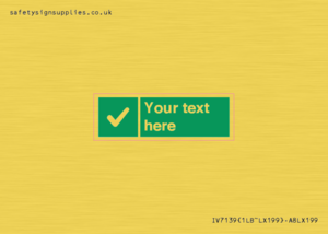 Custom green background, green square with tick sign